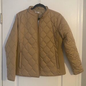 Tan Quilted Women's puffer Jacket